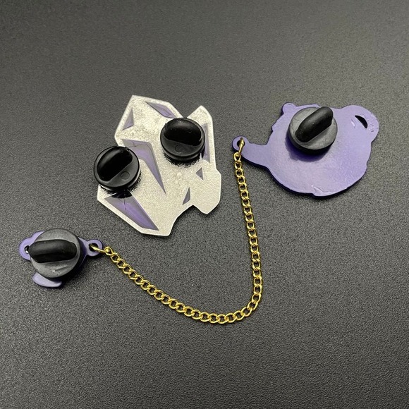 Celestial Tea Party Crystals Purple Enamel Pins Tea Pot Tea Cup Gemstone Crystal - Picture 4 of 5